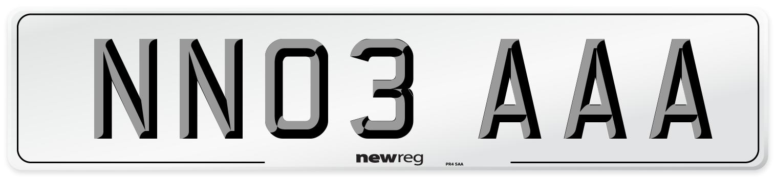 NN03 AAA Number Plate from New Reg
